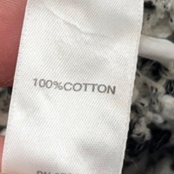 J. Jill Black White Loose Knit V-Neck 3/4 Sleeve Sweater 100% Cotton - Picture 8 of 10